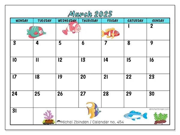 Calendar March 2025 454MS