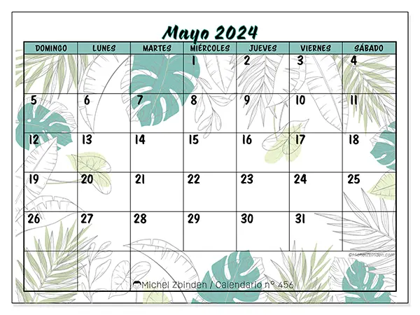 Calendario para imprimir n° 456, mayo de 2024
