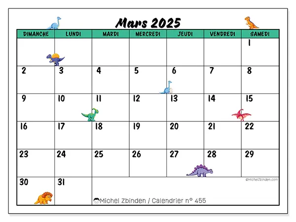 Calendrier mars 2025 455DS