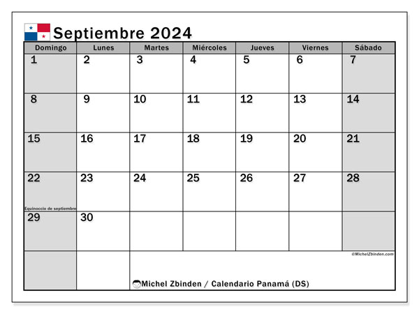 Calendario settembre 2024, Panama (ES). Programma da stampare gratuito.