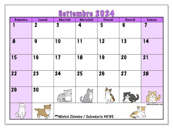 Calendario settembre 2024 “481”. Calendario da stampare gratuito.. Da domenica a sabato
