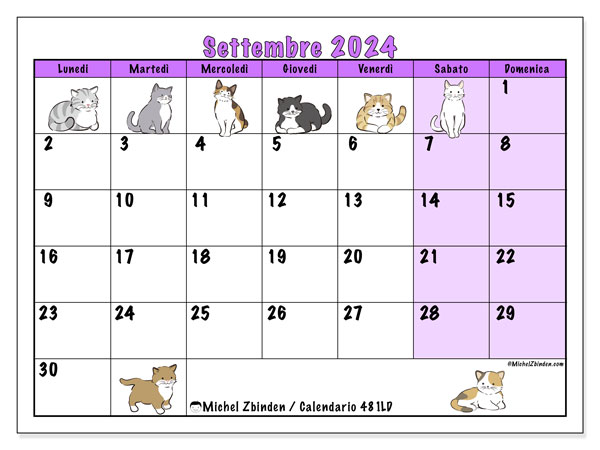 Calendario settembre 2024 “481”. Calendario da stampare gratuito.. Da lunedì a domenica
