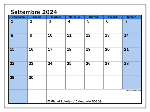 Calendario settembre 2024, 504DS. Programma da stampare gratuito.