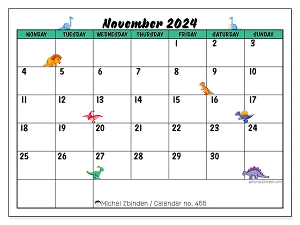 Calendar November 2024 455MS