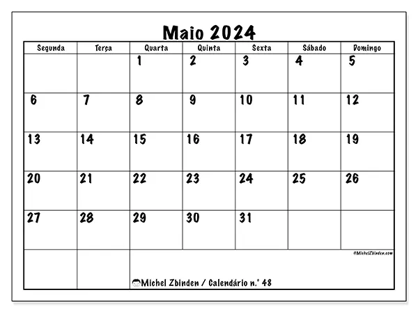 Calendário maio 2024 48SD